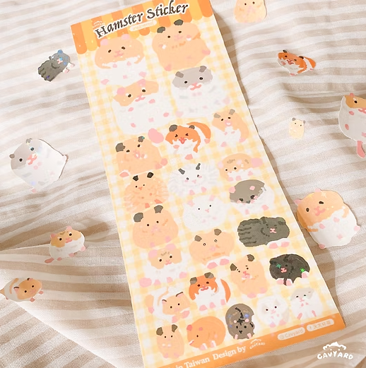 天天好萌- 倉鼠閃亮防水貼紙